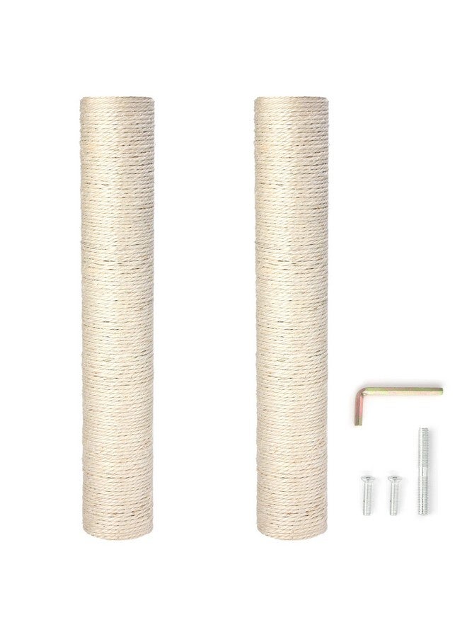 PowerKing Natural Sisal Replacement Scratching Post, 15.7'' 2 Pieces M8 Cat Scratch Post Refill Pole Parts For Refurbishment, Include Screws (White) - Image 1