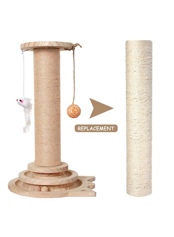 PowerKing Natural Sisal Replacement Scratching Post, 15.7'' 2 Pieces M8 Cat Scratch Post Refill Pole Parts For Refurbishment, Include Screws (White) - Image 2
