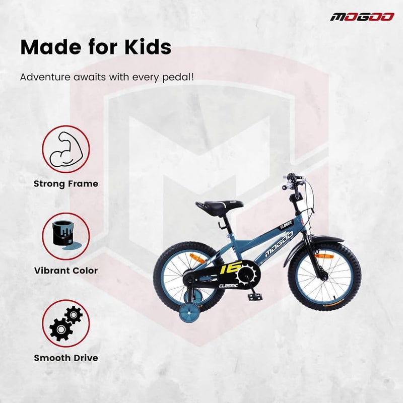 Mogoo Classic Kids Road Bike For 2-10 Years Old Girls & Boys, Adjustable Seat, Handbrake, Mudguards, Lightweight, 12/14/16 Inch Bicycle with Training Wheels, 20-Inch with Kickstand, Gift For Kids - Image 4