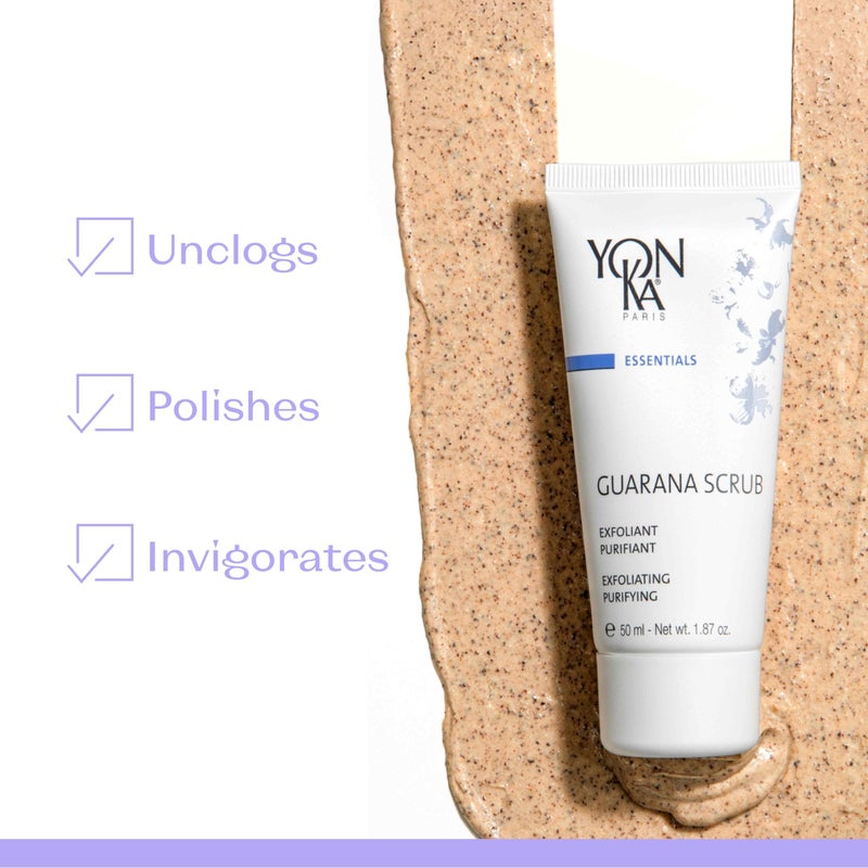 Yonka يون-كا غوارانا مقشر الوجه 50 مل | مقشر وجه لطيف مزيل للسموم بحبيبات بحجمين | حبيبات الأرز وغوارانا | ينظف، يلمع وينقي | للبشرة العادية إلى الدهنية | 98% من أصل طبيعي - Image 2