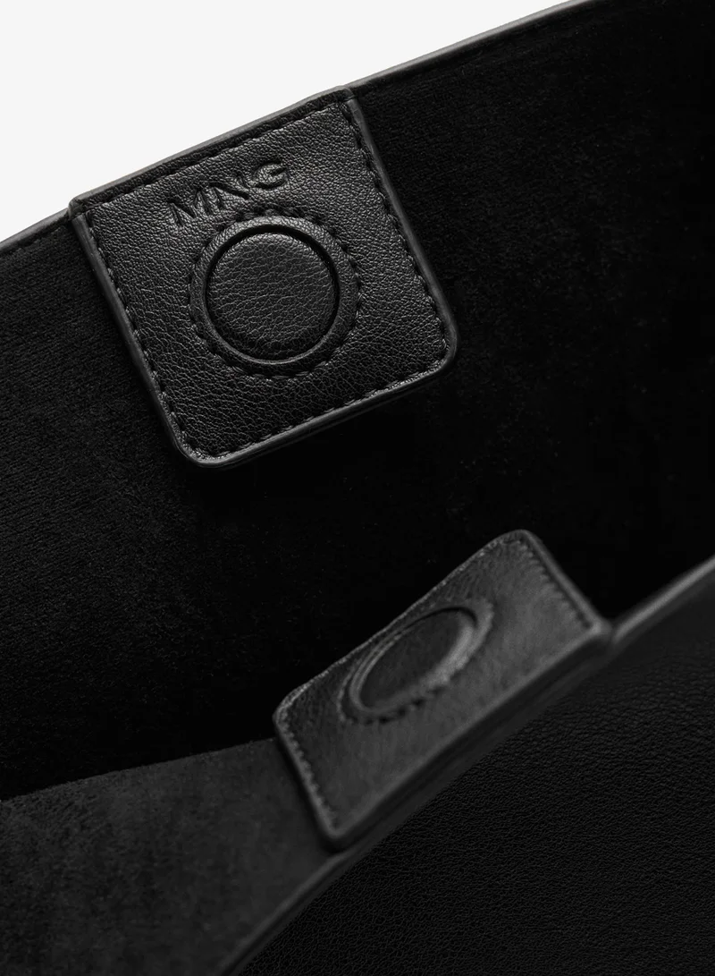 Mango 99-NEGRO Bucket Bag With Clasp for Women | Best Price UAE