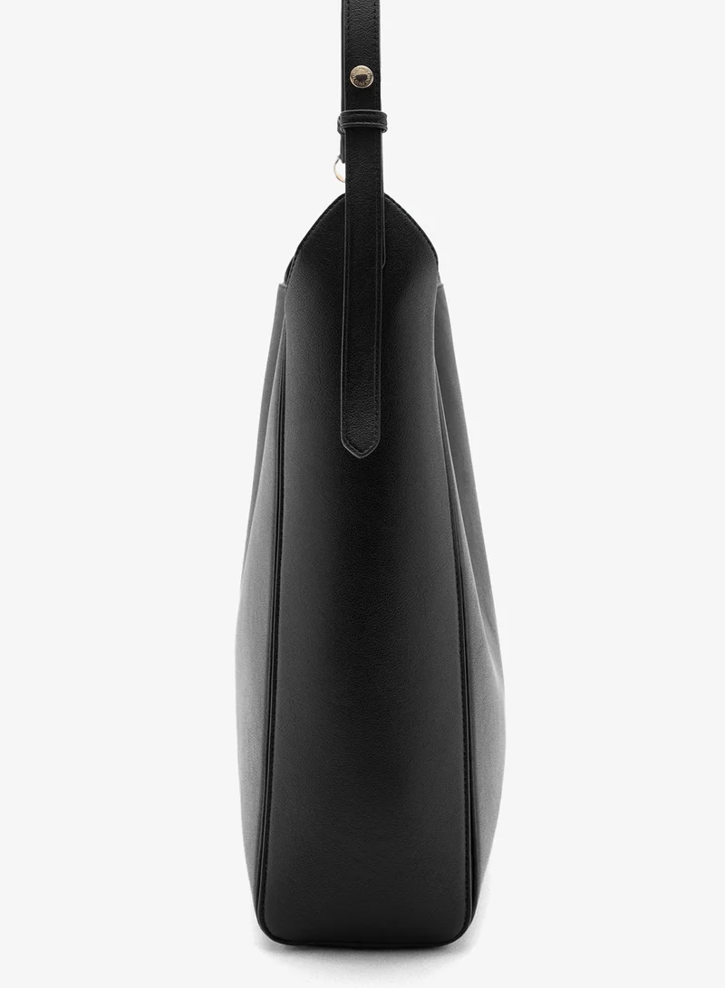 Mango 99-NEGRO Bucket Bag With Clasp for Women | Best Price UAE