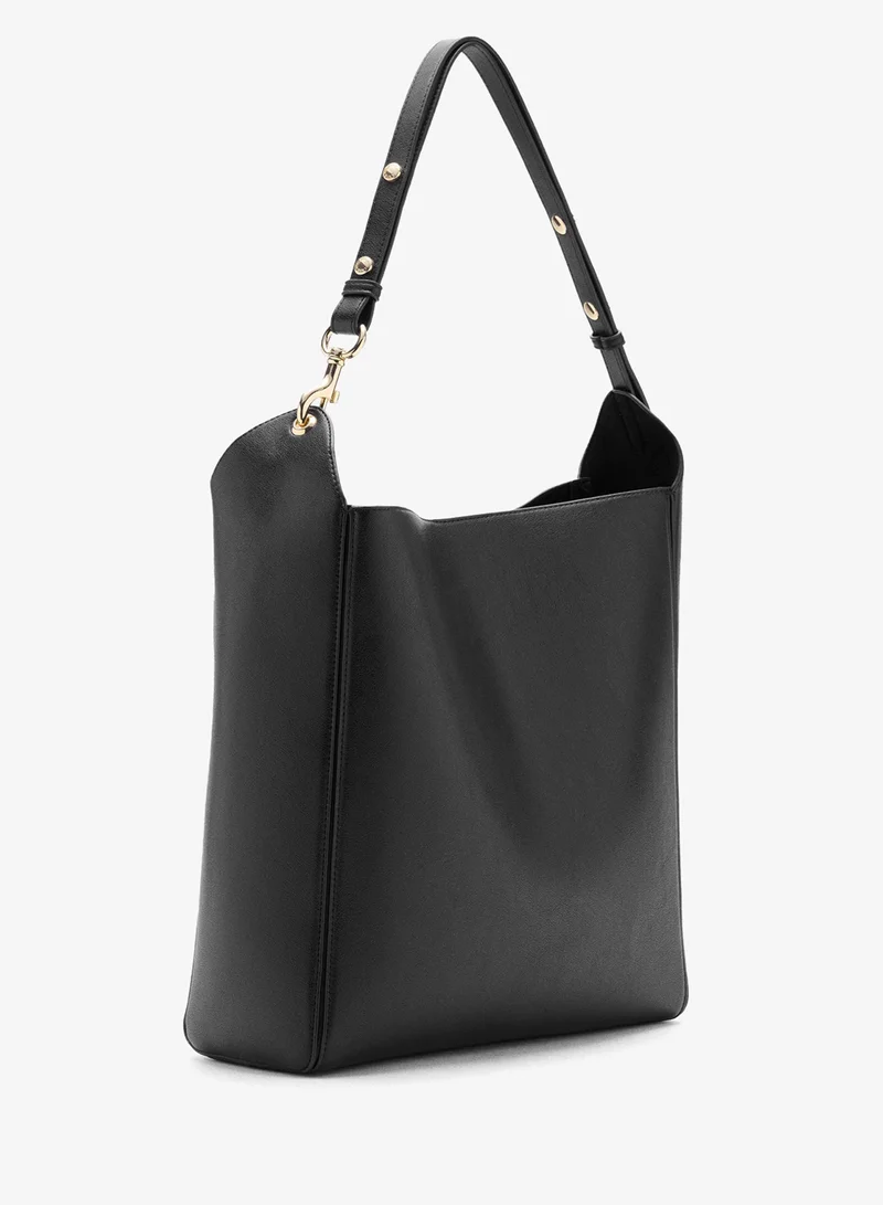 Mango 99-NEGRO Bucket Bag With Clasp for Women | Best Price UAE