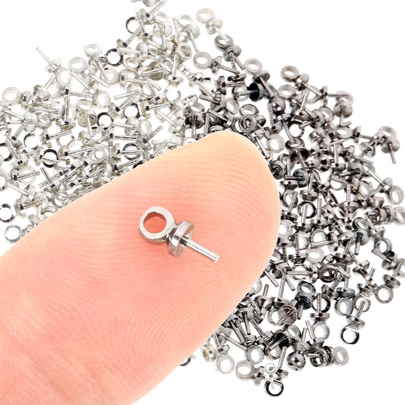 Small Copper Threaded Eye Hooks Rustproof Screw Eye Pins For Jewelry Making DIY - Image 5