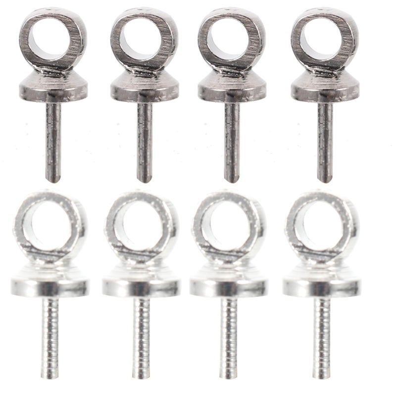 Small Copper Threaded Eye Hooks Rustproof Screw Eye Pins For Jewelry Making DIY - Image 2