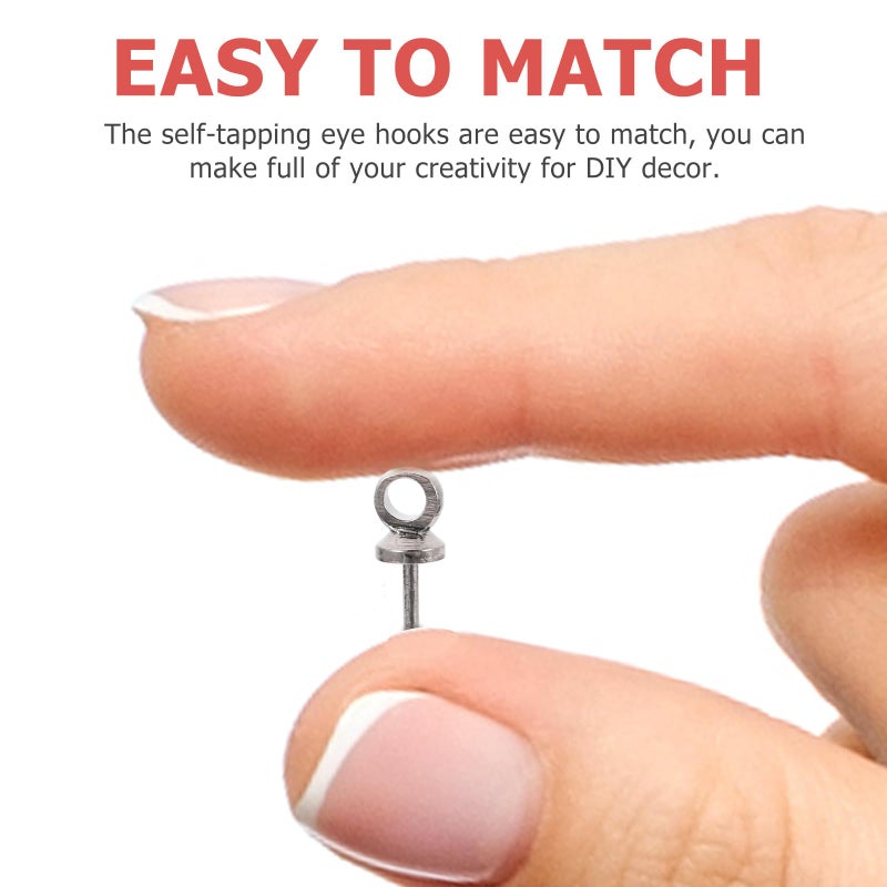 Small Copper Threaded Eye Hooks Rustproof Screw Eye Pins For Jewelry Making DIY - Image 4