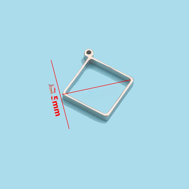 Stainless Steel Polished Geometry Pendant DIY Frame Square [single about 1.8g]] 