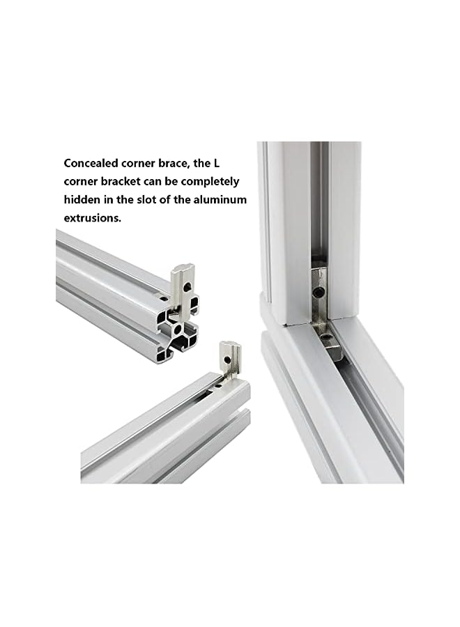 promass 20 PCS Black T Slot L-Shape Interior Inside Corner Connector Joint Bracket, 90 Degree Aluminum Profile Interior Joint with M5 Screws,Suitable for 6mm Slot 2020 Series Aluminum Extrusion Profile - Image 5