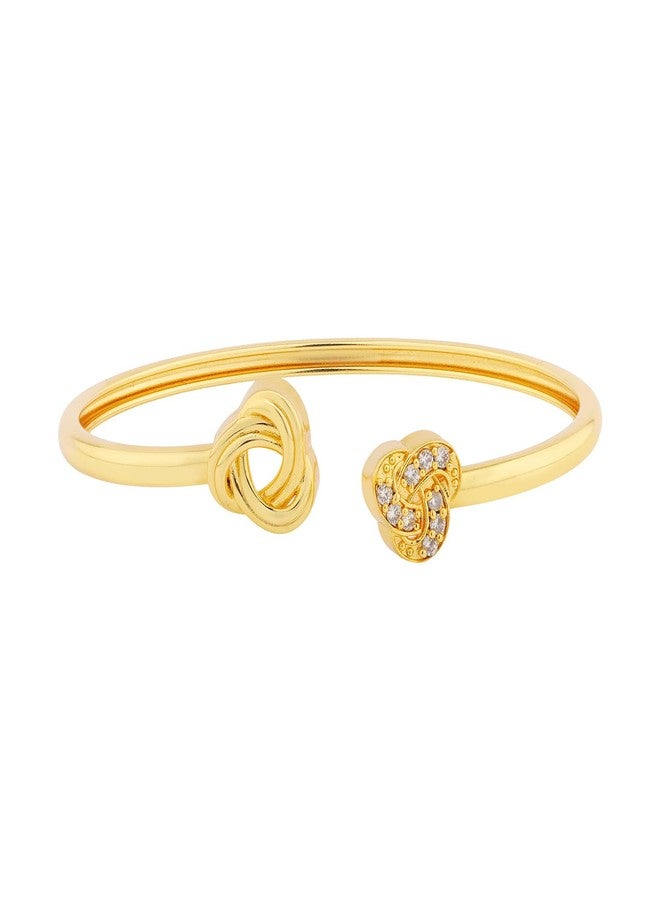 VOYLLA Eternal Love Dual Knot Gold Plated Bracelet for Women Designer Love Bracelet Women's Day Gift for Her Girlfriend Wife Anniversary Birthday Jewellery - Image 5