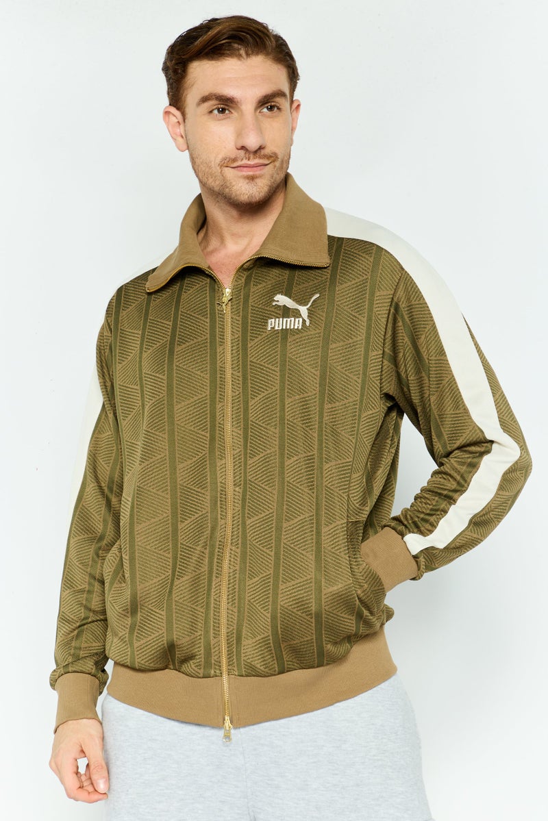 PUMA Men Sportswear Fit  Long Sleeves Outdoor Sweatshirt, Olive Combo - Image 1