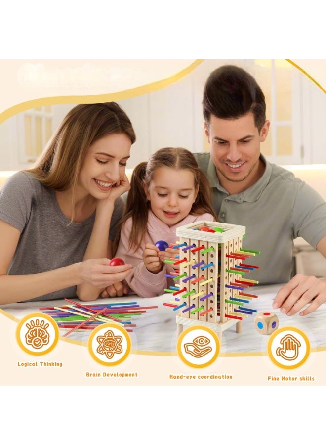 Wooden Board Game, Multiplayer Game for Kids Ages 4-8, Math Education, Fine Motor Skills Toy for Boys and Girls, Classic Fun Game, Gift for Girls and Boys Ages 3 4 5 6 7 8 (Regular) - Image 3