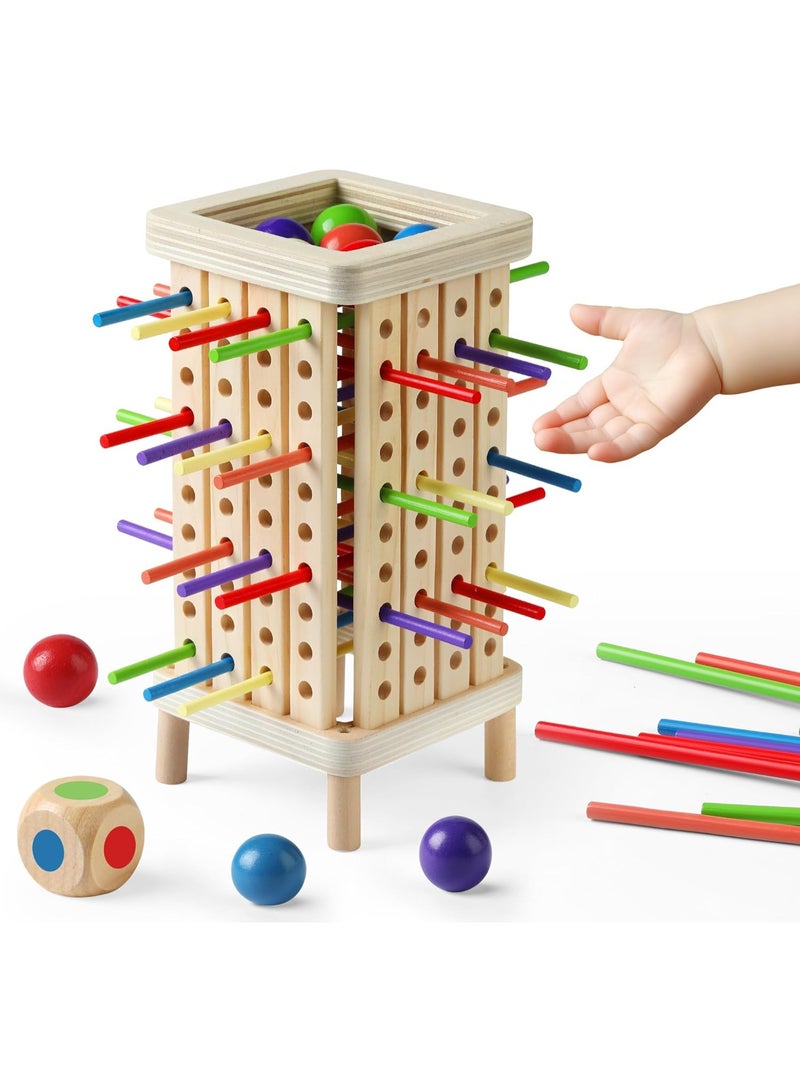 Wooden Board Game, Multiplayer Game for Kids Ages 4-8, Math Education, Fine Motor Skills Toy for Boys and Girls, Classic Fun Game, Gift for Girls and Boys Ages 3 4 5 6 7 8 (Regular) - Image 1