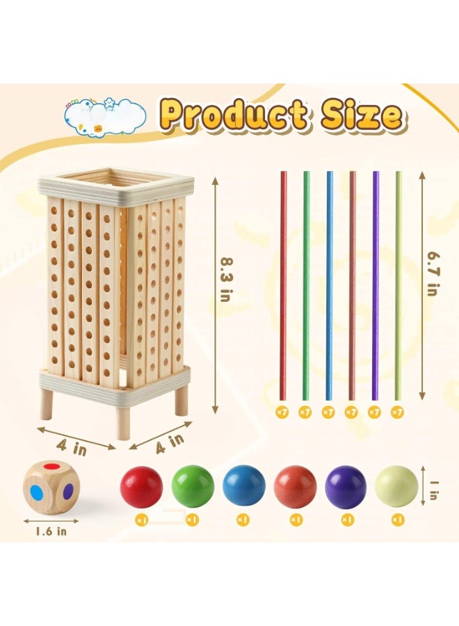 Wooden Board Game, Multiplayer Game for Kids Ages 4-8, Math Education, Fine Motor Skills Toy for Boys and Girls, Classic Fun Game, Gift for Girls and Boys Ages 3 4 5 6 7 8 (Regular) - Image 4