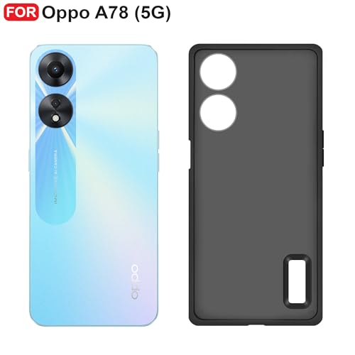 Cedo غطاء خلفي CEDO لهاتف Oppo A78 (5G) | حماية من نتوء الكاميرا وبطانة من القماش المخملي الداخلي | غطاء مطاطي ناعم فائق النحافة غير لامع (أسود) - Image 3