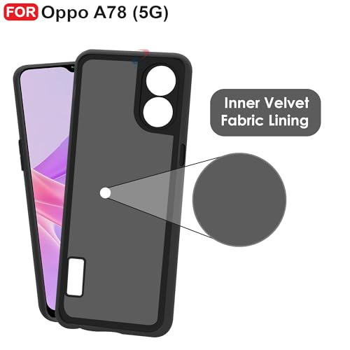 Cedo غطاء خلفي CEDO لهاتف Oppo A78 (5G) | حماية من نتوء الكاميرا وبطانة من القماش المخملي الداخلي | غطاء مطاطي ناعم فائق النحافة غير لامع (أسود) - Image 5