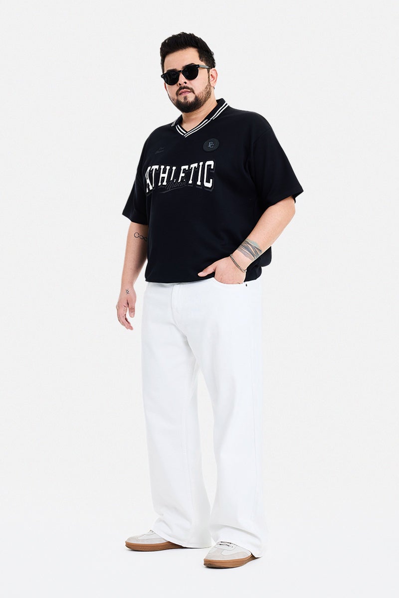 SNITCH White Solid Relaxed Casual Plus Size Jeans - Image 3