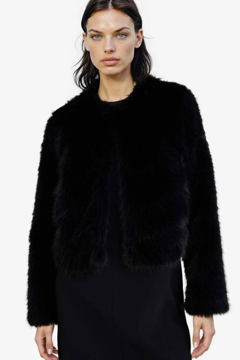 Defacto Regular Fit Fur Faux Jacket