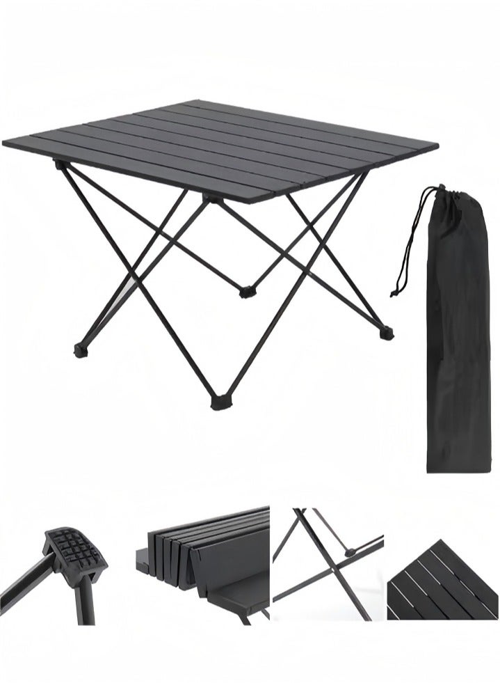 DUNISO Lightweight outdoor camping folding table portable picnic table Beach Table With Carbon Steel Table Top & Carry Bag，For Picnics, Cooking, Beach, Hiking, Fishing，40×28×35 cm - Image 1