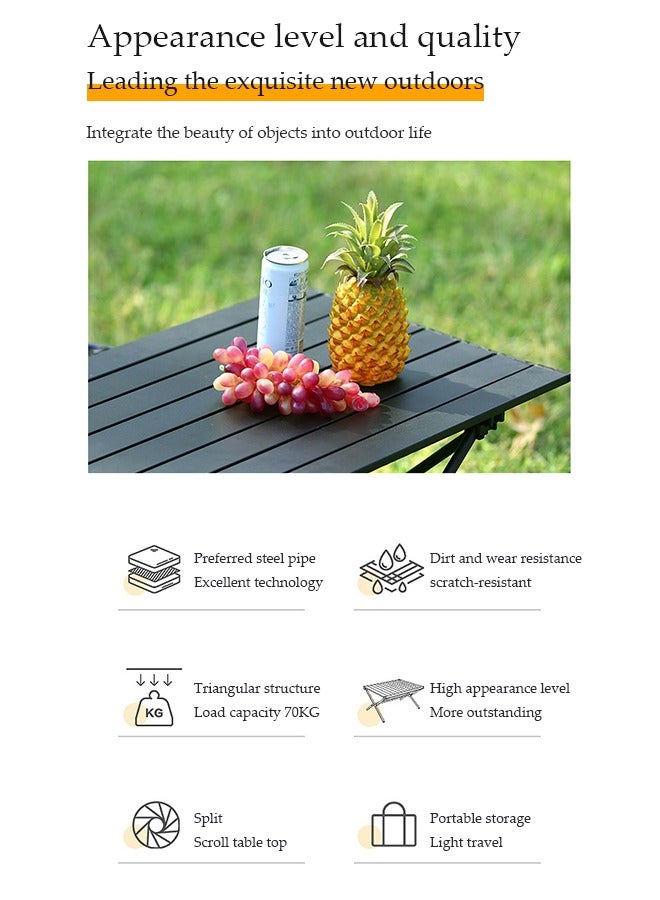 DUNISO Lightweight outdoor camping folding table portable picnic table Beach Table With Carbon Steel Table Top & Carry Bag，For Picnics, Cooking, Beach, Hiking, Fishing，40×28×35 cm - Image 2