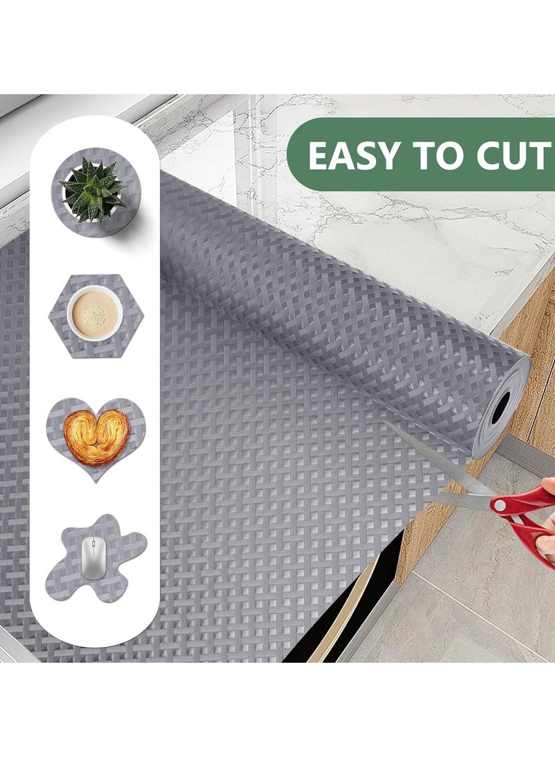 Shelf Liners Non Adhesive Drawer Liner Waterproof Oil Proof Kitchen Cabinet Cupboard Liner Plastic EVA Material BPA Free Fridge Liner Mats Paper Protector for Shelves