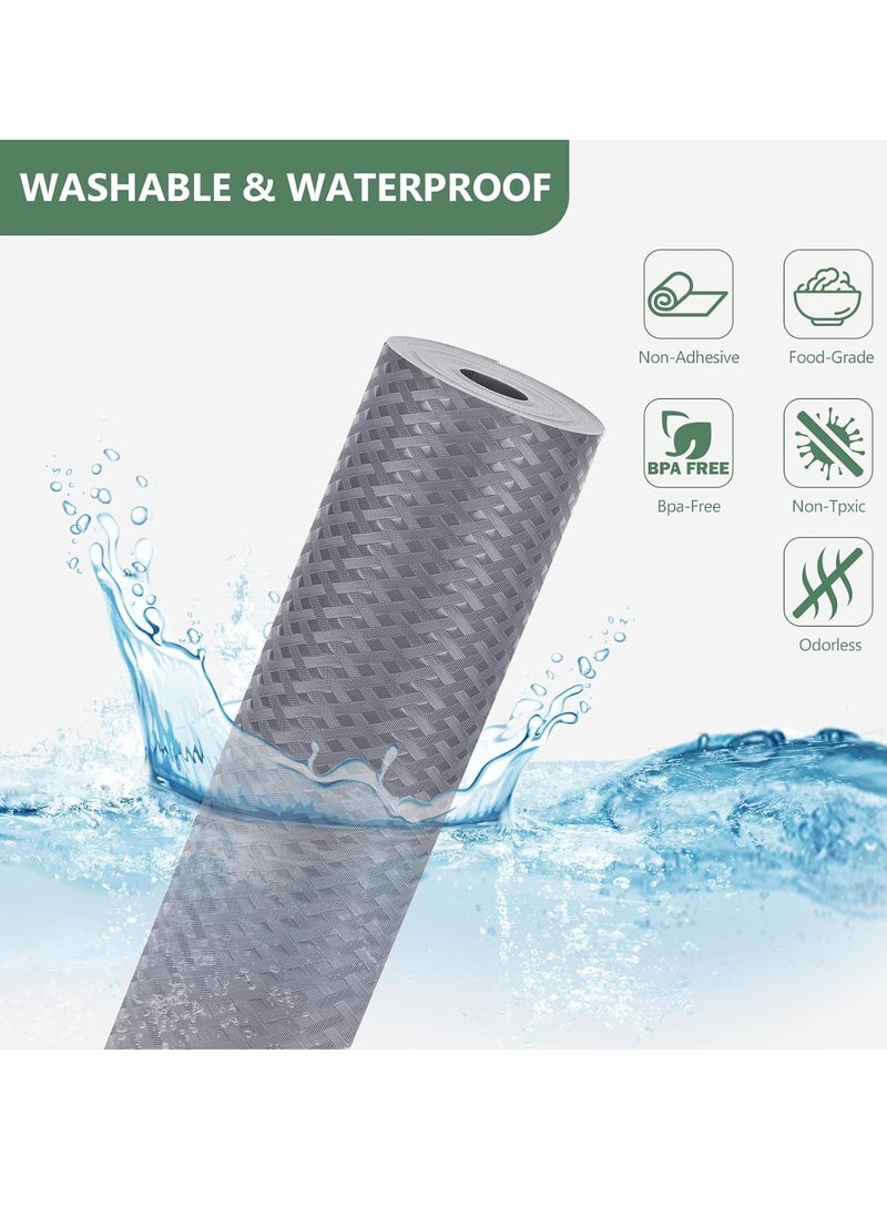 Shelf Liners Non Adhesive Drawer Liner Waterproof Oil Proof Kitchen Cabinet Cupboard Liner Plastic EVA Material BPA Free Fridge Liner Mats Paper Protector for Shelves