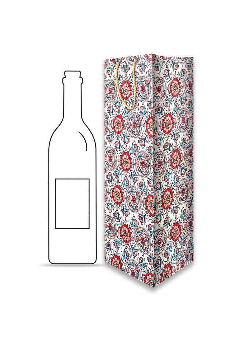 HOME GENIE Home Genie Handmade Mosaic Tile Printed Design Wine Bag Wine Envelope Wine Bottle Bags for Return Gifting Birthday Presents Other Occasion Pack of 5 11L X 11 B X 40 H 