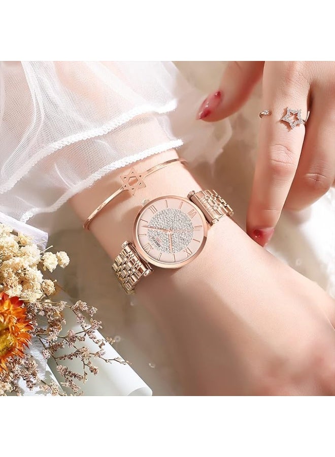 NIBOSI Women's Watch Analog Quartz Rose Gold Diamond Wrist Watch for Ladies Stylish Stainless Steel Watch Girl Gift - Image 4