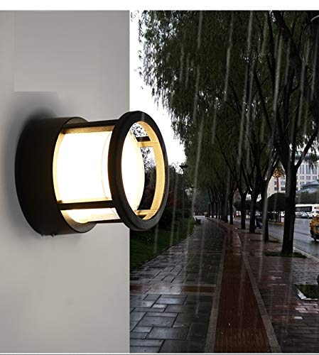 Mufasa Aluminium 12 Watts Led Outdoor Gate Light Waterproof Bulkhead Modern Exterior Wall Light Best For Entrance Boundary Wall, Pillar, Garden (Warm White) (Round, 6 Inches, Big) - Image 2