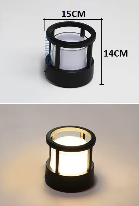 Mufasa Aluminium 12 Watts Led Outdoor Gate Light Waterproof Bulkhead Modern Exterior Wall Light Best For Entrance Boundary Wall, Pillar, Garden (Warm White) (Round, 6 Inches, Big) - Image 3