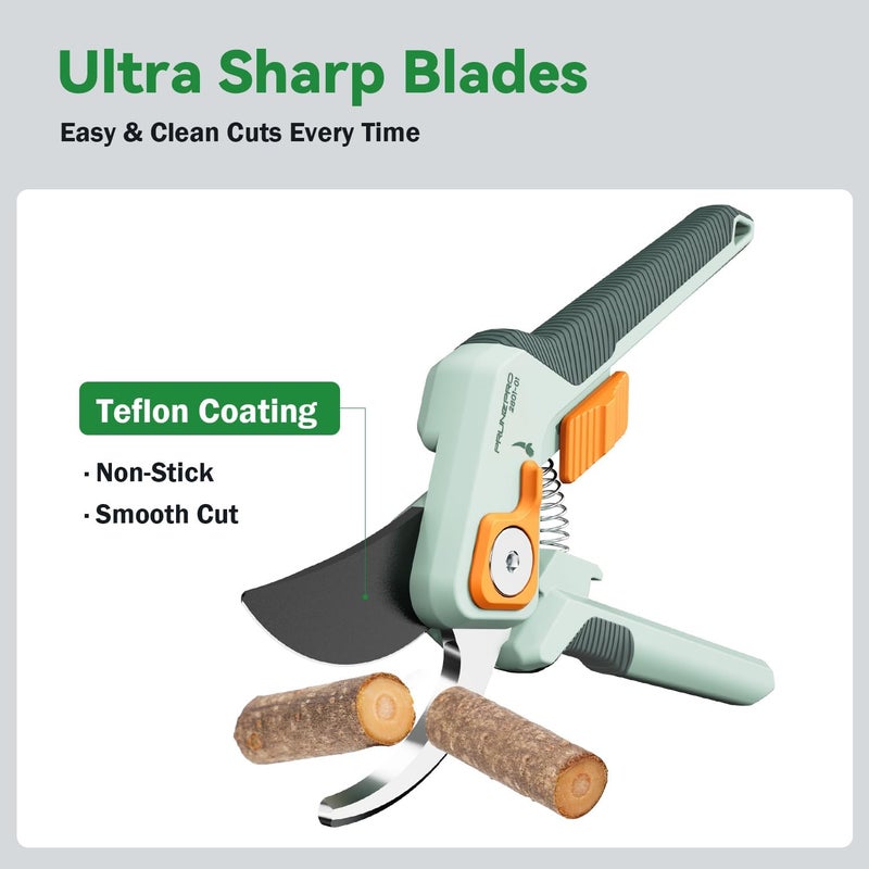 PrunePro Pruning Shears Set Professional Hand Scissors Sharp Stainless Steel Blade Garden Shears Plant Flower Secateurs - Image 3