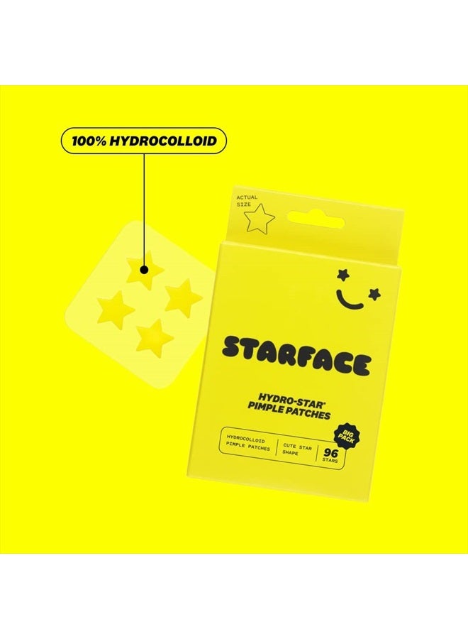 Starface World ستارفيس هيدرو-ستارز باك الكبير، لاصقات حب الشباب الهيدروكولودية، تمتص السوائل وتقلل الالتهاب، شكل نجمة لطيف، عناية بالبشرة خالية من القسوة (96 قطعة) - Image 4
