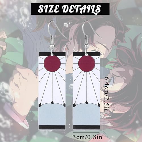 RAINDEWLL Tanjiro Anime Cosplay Jewelry Merch - Hanafuda Sun Earrings - Image 3