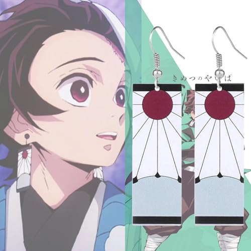 RAINDEWLL Tanjiro Anime Cosplay Jewelry Merch - Hanafuda Sun Earrings - Image 2