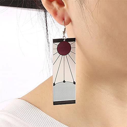 RAINDEWLL Tanjiro Anime Cosplay Jewelry Merch - Hanafuda Sun Earrings - Image 5