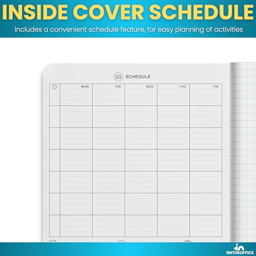 1InTheOffice Graph Paper Composition Notebook, Graph Ruled notebook, Quad Ruled Composition Notebook, 80 Sheets, 7.5" x 9.75", Black, 6 Pack - Image 5