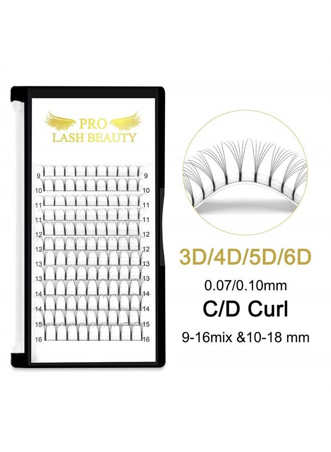 PRO LASHBEAUTY Premade Volume Eyelash Extensions 6D-D-0.07-10 Long Stem Premade Fans Eyelash Extensions .07 .10 Premade Volume Fans Volume Lash Extensions C D Curl(6D-D-0.07,10 mm) - Image 2