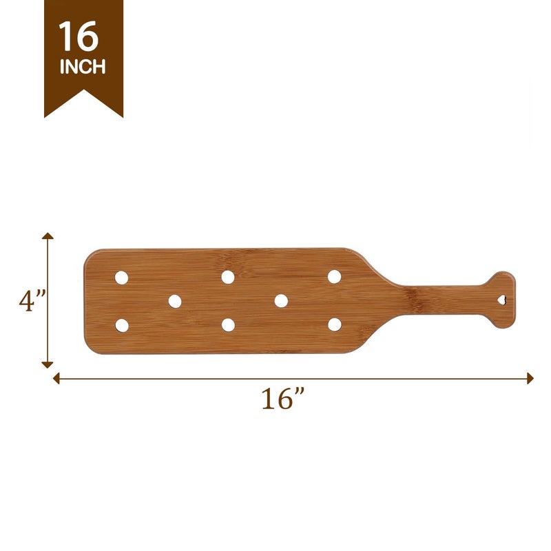 Battife Bamboo Paddle 16inch - Lightweight Durability Smooth Paddle with Airflow Holes Unfinished Wooden Paddle - Image 4