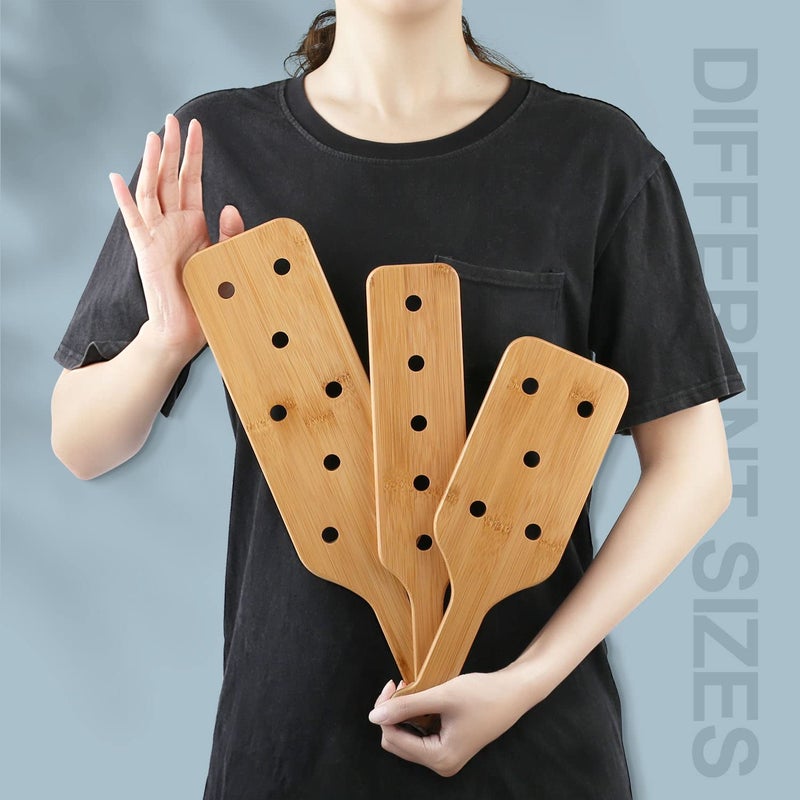 Battife Bamboo Paddle 16inch - Lightweight Durability Smooth Paddle with Airflow Holes Unfinished Wooden Paddle - Image 5