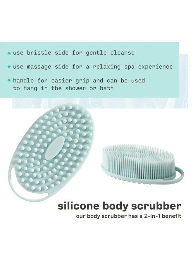 Freeman Premium Silicone Body Scrubber, Exfoliating & Massaging, Double Sided Silicone Scrubber, Durable & More Hygienic Than Loofah, for Men & Women, Cruelty-Free Shower & Bath Accessory, 1 Count - Image 2