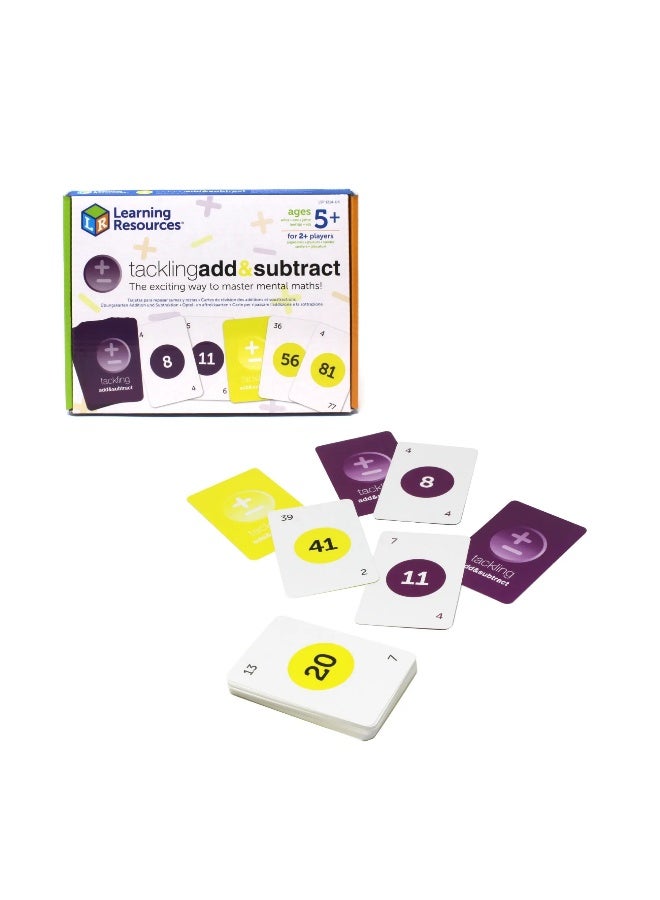 ليرننج ريسورسز مجموعة موارد التعلم لمعالجة الجمع والطرح للطلاب، لعبة بطاقات الجمع والطرح لتحسين طلاقة الرياضيات العقلية، 84 بطاقة ملونة، مثالية للمنزل أو الفصل الدراسي، للأعمار من 6 سنوات فما فوق - Image 1