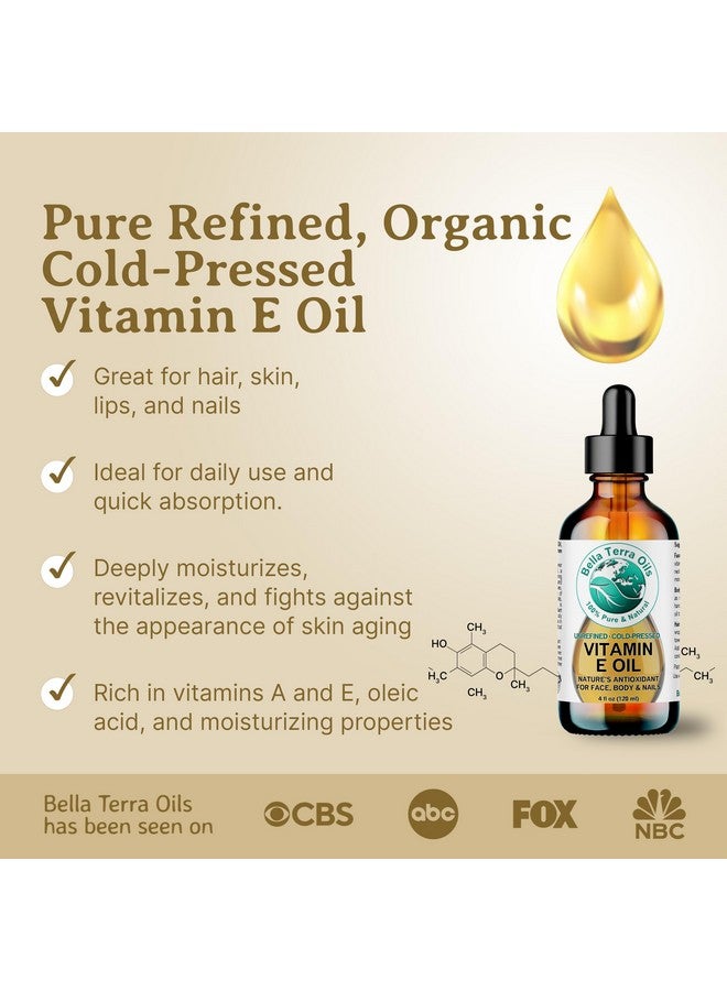 بيلا تيرا أويلز - زيت فيتامين E العضوي 4 أونصة - أقوى تركيز من فيتامين E العضوي الطبيعي، غني بـ D-ألفا توكوفيرول، مثالي لتغذية وجهك وجسمك - Image 3