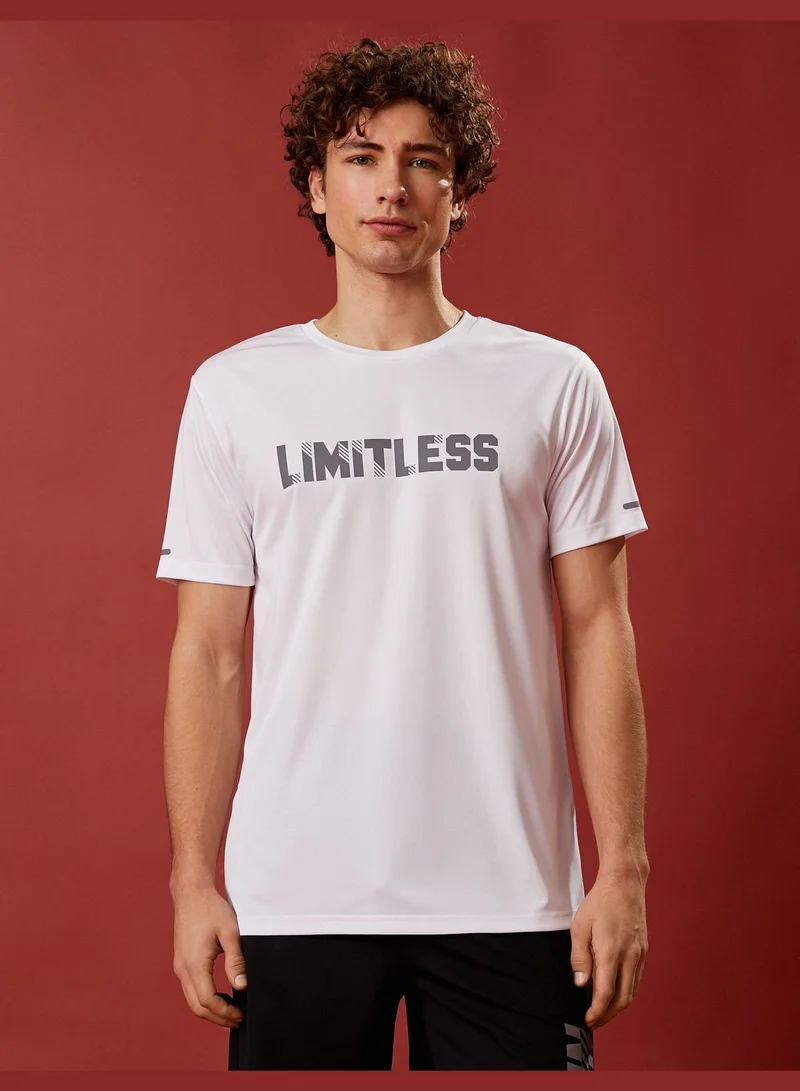 KOTON Sport T-Shirt Slogan Printed Crew Neck Short Sleeve