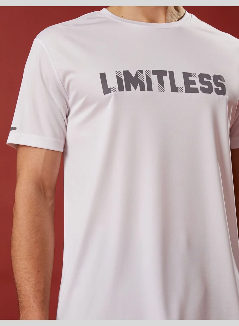 KOTON Sport T-Shirt Slogan Printed Crew Neck Short Sleeve