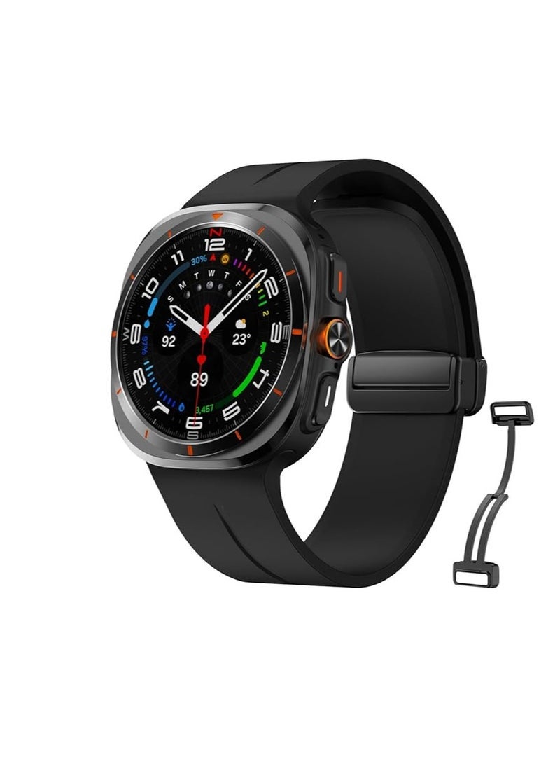 Compatible with Samsung Galaxy Watch Ultra Bands 47mm,Magnetic Silicone Band Compatible with Galaxy Watch 7 Ultra Band 2024 Replacement Strap Men Women