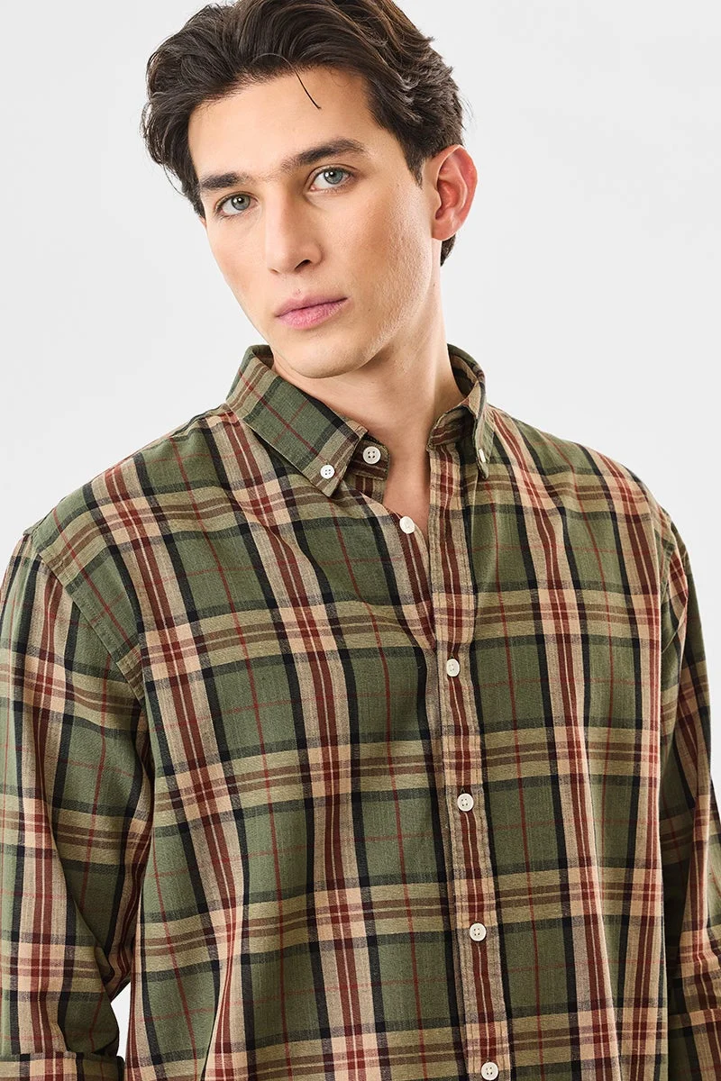 SNITCH Plaid Regular Fit Linen Blend Shirt