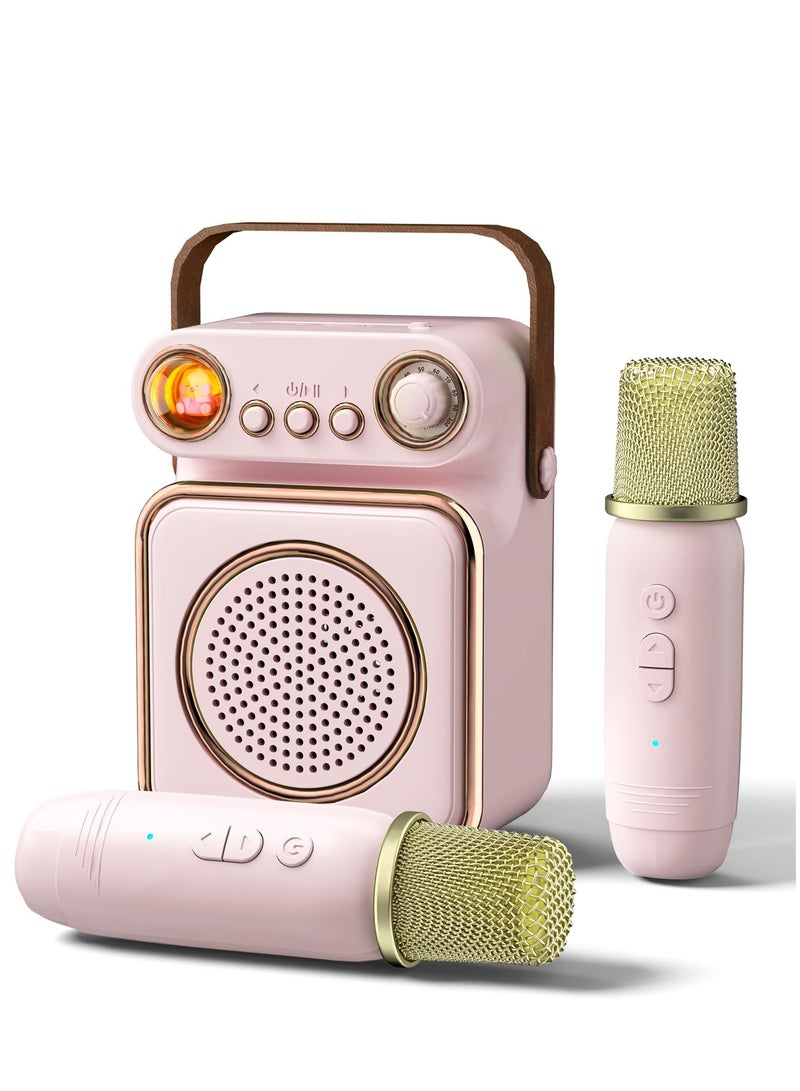 SYOSI Kids Karaoke Machine - Bluetooth Speaker with Microphone with 2 Wireless Microphones, Mini Bluetooth Karaoke Speaker Portable Karaoke Machine for Kids and Adults - Image 1