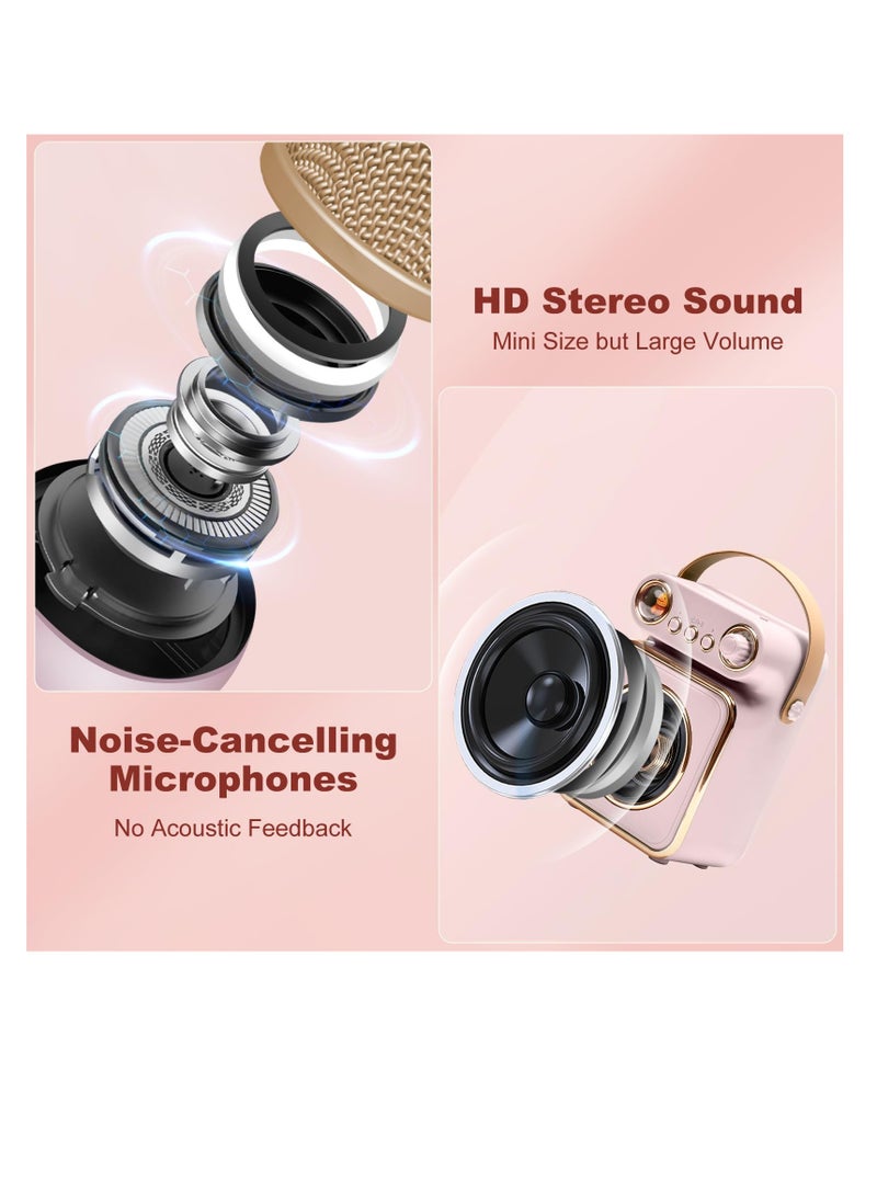 SYOSI Kids Karaoke Machine - Bluetooth Speaker with Microphone with 2 Wireless Microphones, Mini Bluetooth Karaoke Speaker Portable Karaoke Machine for Kids and Adults - Image 3