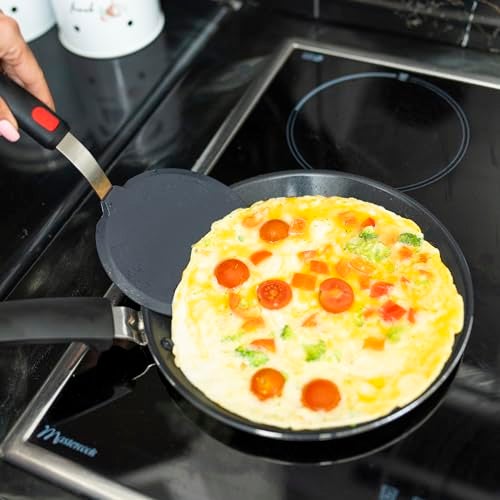 Dalup Enterprises Silicone Pancake Spatula Flipper – Wide Beveled Edge Turner with Stainless Steel Handle | Heat Resistant Non-Stick Large Silicone Spatula for Cooking & Pancakes - Image 5
