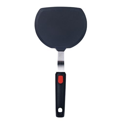 Dalup Enterprises Silicone Pancake Spatula Flipper – Wide Beveled Edge Turner with Stainless Steel Handle | Heat Resistant Non-Stick Large Silicone Spatula for Cooking & Pancakes - Image 1