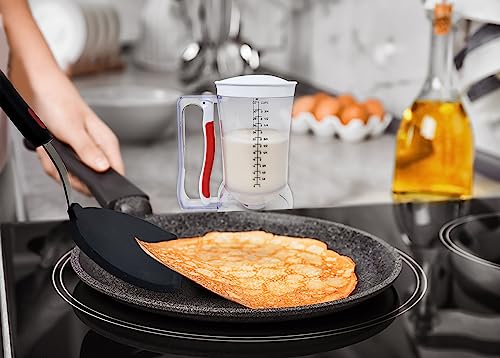 Dalup Enterprises Silicone Pancake Spatula Flipper – Wide Beveled Edge Turner with Stainless Steel Handle | Heat Resistant Non-Stick Large Silicone Spatula for Cooking & Pancakes - Image 4